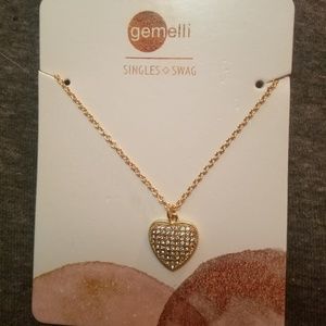 Heart Gold Necklace by Gemelli
